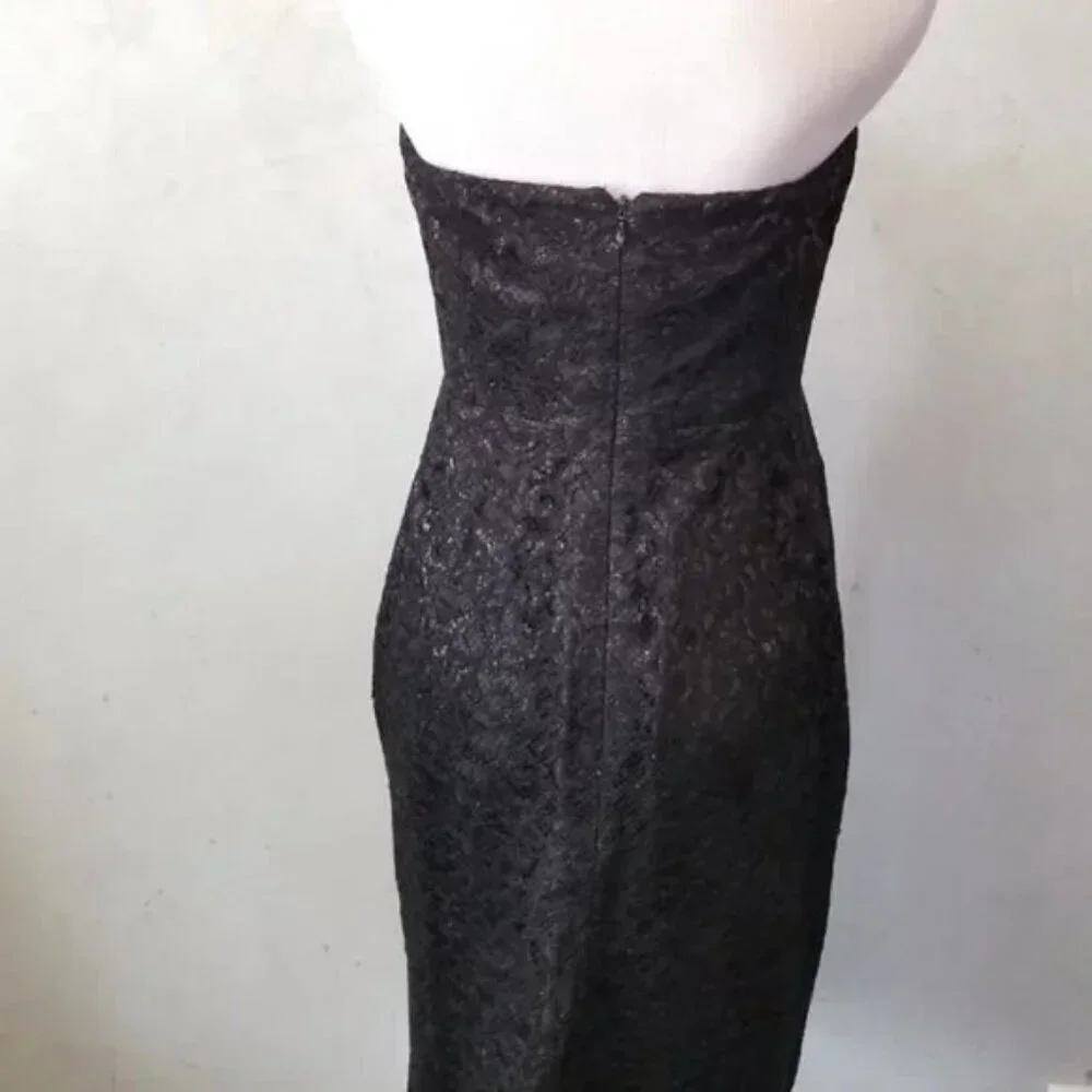 J.Crew Black Strapless Tinsel Cocktail Dress women's size 2 (I24)